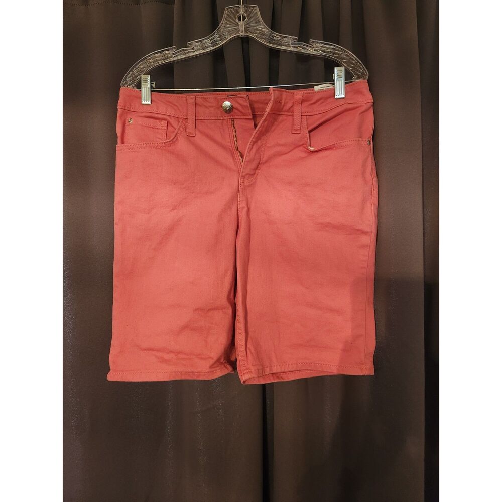 Lee Pink Denim Bermuda Shorts Size 10 Women's Long Jean Shorts Knee Length
